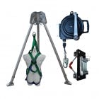 Abtech Safety confined space kit with winch, bracket, tripod and rescue harness