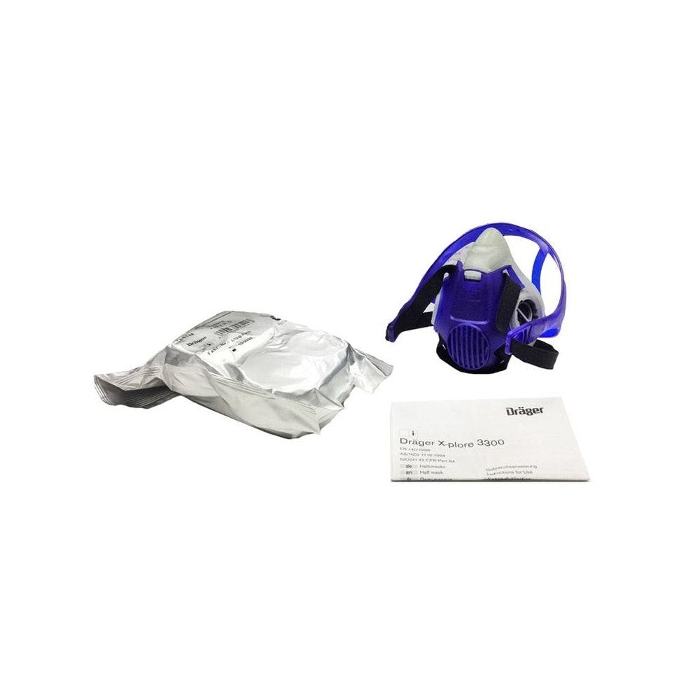 Drager X-plore 3300 Half Mask (Medium) c/w 1 Pair of A2B2P3 Filters