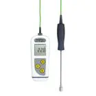 ETI TempTest 2 with Ribbon Surface Probe Ø8 x 100mm. White monitor with digital display and probe.