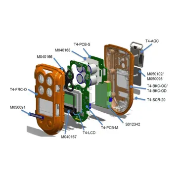 Crowcon T4 Multigas Detector Spare Parts exploded diagram