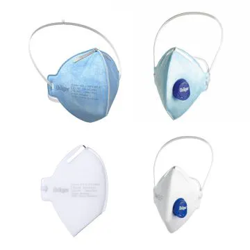 Drager X-plore disposable masks for FFP2 and FFP3. White masks for FFP3 and Blue for FFP2