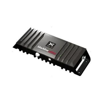 Blackline Safety CEL-FI GO X 3G/4G signal booster in black ridged housing with blackline safety and CEL-FI branding