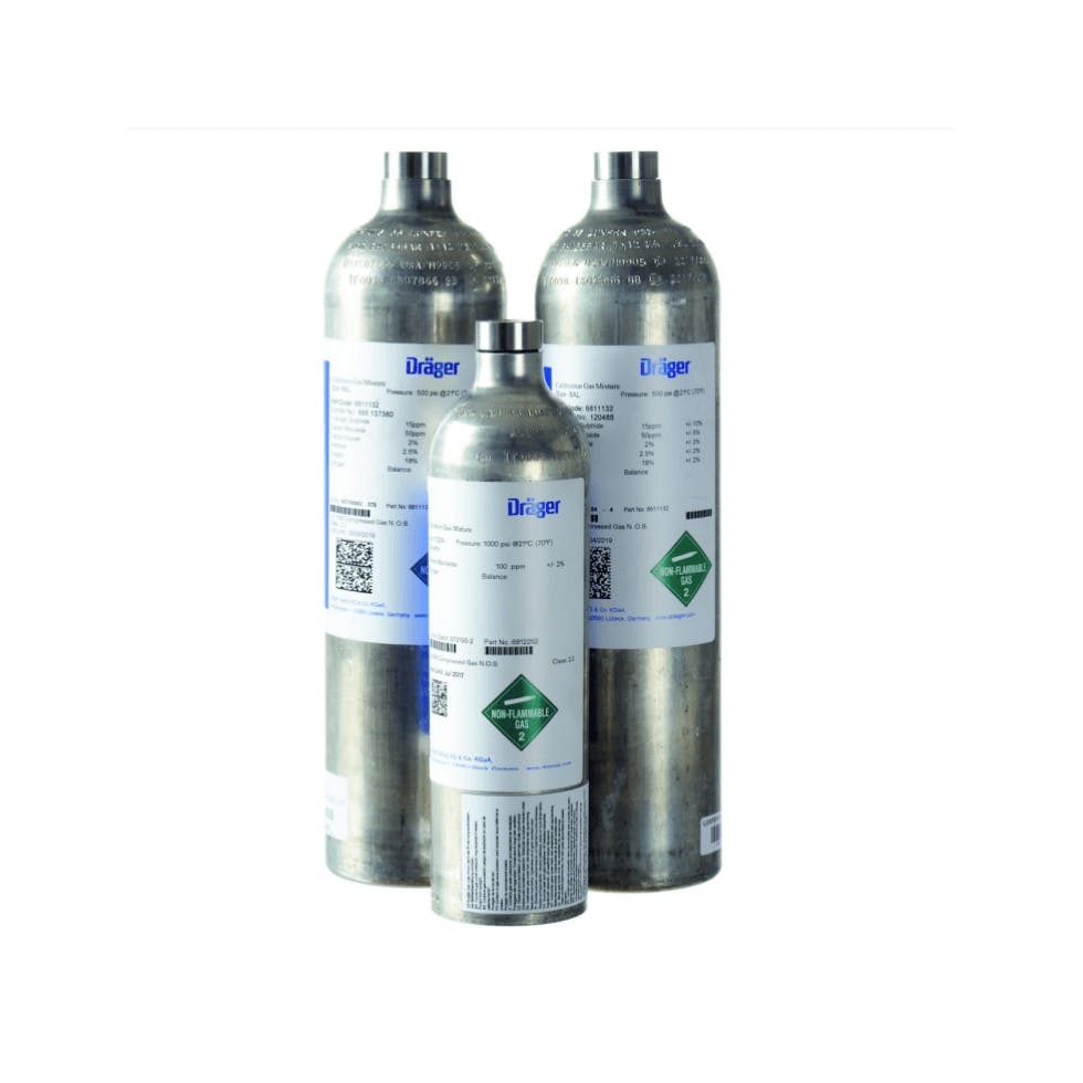 Drager 58L Hydrogen Sulphide H2S/nitrogen 20ppm Calibration Gas