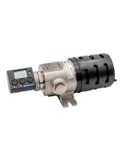 Close-up image of the Crowcon Triple Plus IR Fixed Gas Detector, featuring its dual-beam infrared sensor with a display screen and durable stainless steel body. This advanced gas detector is designed for accurate hydrocarbon gas detection in industrial en