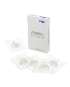 White box with 5 pieces of individually packaged plastic mouthpieces for the Drager Safety Alcotest Device 3820 and 4000.