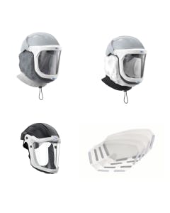 Drager helmets and visors for PAPR. 