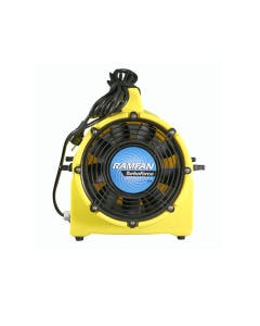 Ramfan UB20 Fan  Ventilator - non ATEX certified, face on with yellow casing. 