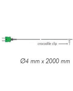 ETI Crocodile Clip Oven Probe (4 mm x 20 mm x 2000 mm lead)