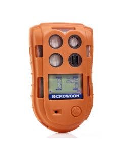 Crowcon T4 Multi-Gas Detector, in orange with 4 sensor slots and LCD screen. 