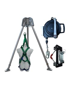 Abtech Safety confined space kit with winch, bracket, tripod and rescue harness