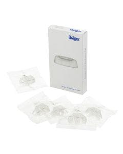 White box with 5 pieces of individually packaged plastic mouthpieces for the Drager Safety Alcotest Device 3820 and 4000.