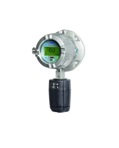 Drager Polytron® 8100 EC gas detector with a sleek silver junction box, displayed on a pristine white background, highlighting its sophisticated design and advanced technology for industrial gas monitoring.