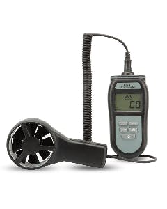 ETI 9035 Anemometer - black meter with air/velocity probe attachment