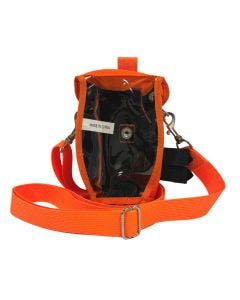 Soft orange carry case for the Ventis range with a pump front view 