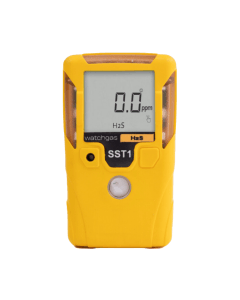 Yellow WatchGas SST1 Oxygen (O2) Disposable Single Gas Detector with screen on