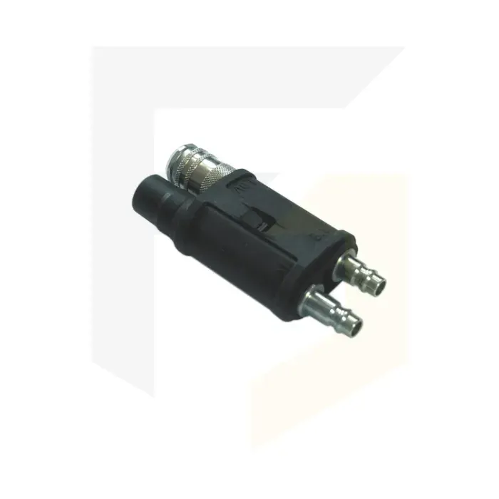 Drager Automatic Switch Over Valve (ASOV), black valve with metal quick-connect coupling, slide switch and twin connector stubs