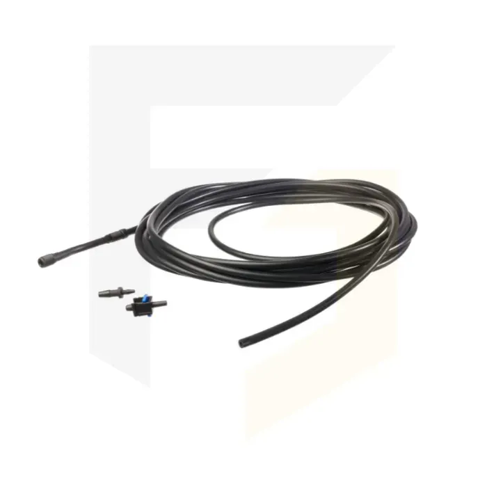 Drager Extension Hose for Accuro, coiled black hose with tube and hose adapter fittings
