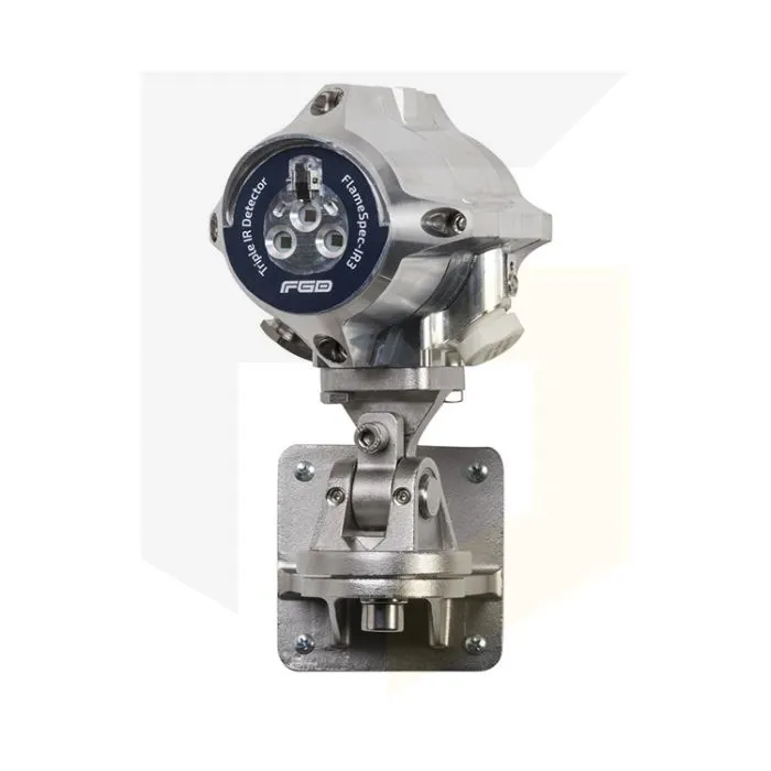 Stainless steel flame detector from FGD with blue label for 
 easy identification.