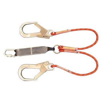 Abtech 1.25m Twin Rope Fall Arrest Lanyard Karabiner & SH