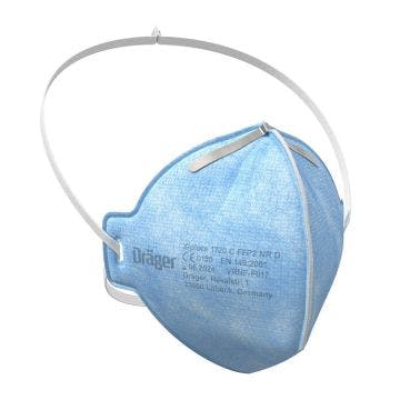 Blue Drager X-plore 1720 C FFP2 NR D Disposable Face Mask with white strap