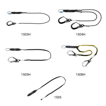 Grouped Cresto fall arrest lanyards – single and twin options