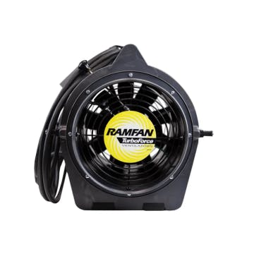 Black Ramfan 20cm with yellow logo - turbo force ventilator. 