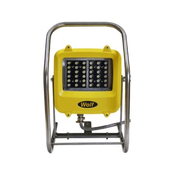 Wolf Safety LinkEx™ WF-300XL LED Floodlite - ATEX & IECEx certified portable floodlight for hazardous areas, delivering up to 6,378 lumens with durable marine-grade aluminum housing and toughened glass lens.