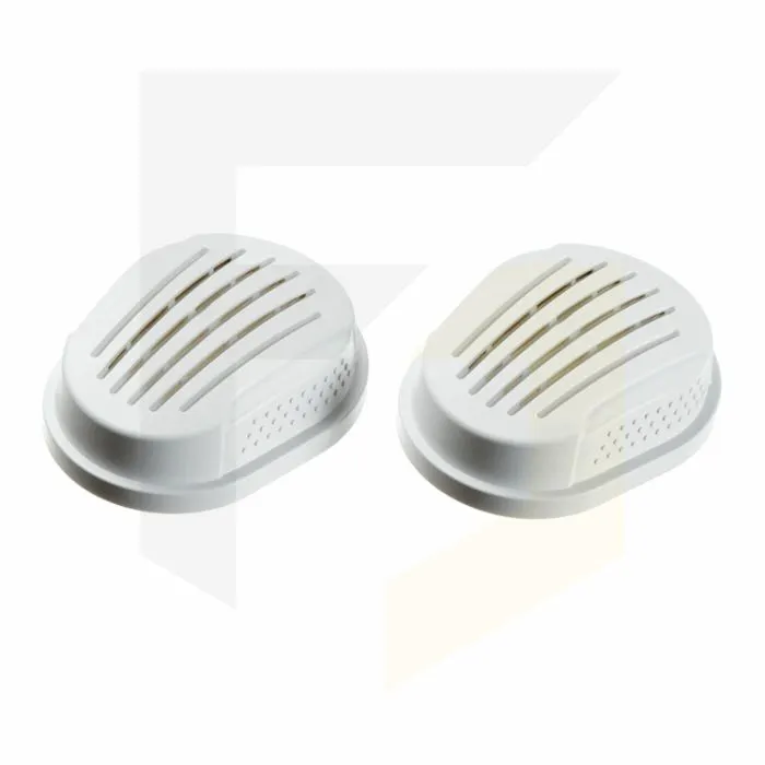 White particle filters for Drager Safety Bayonet Twin-Filter Facemasks.