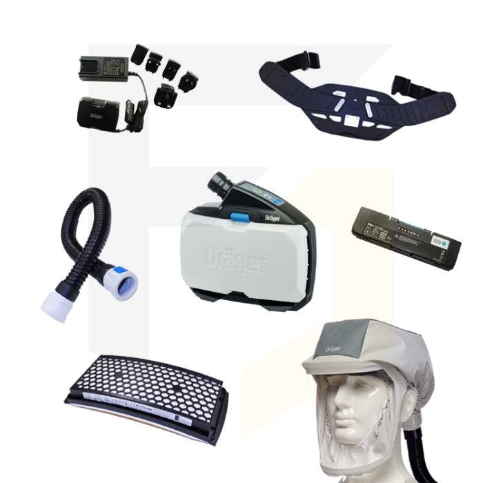 Drager X-plore powered air purifying respirator kit. 