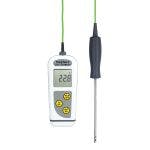 ETI TempTest 2 Thermometer with fixed air and gas probe. White monitor with digital display showing temperature 