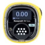 Yellow Honeywell BW Solo Single Gas Detector with blue label to identify detection of Ozone (O3) gas.