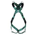 MSA V-FORM HARNESS - 10206046. Front facing harness in green with metal buckle