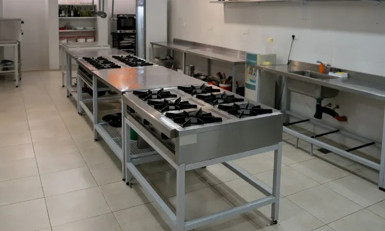 Gas appliances in a commercial kitchen, a typical Merlin gas interlock application